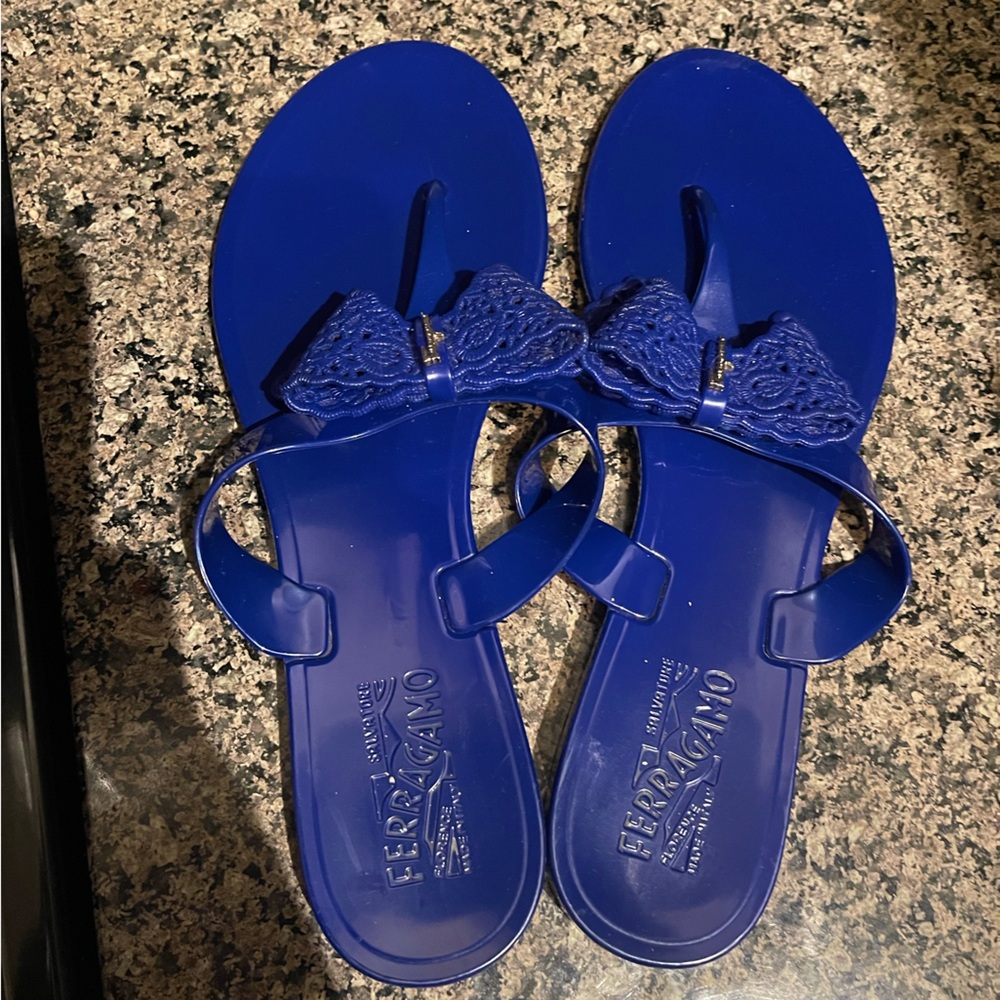 Salvatore FERRAGAMO Pandy Royal Blue Sandals size 10